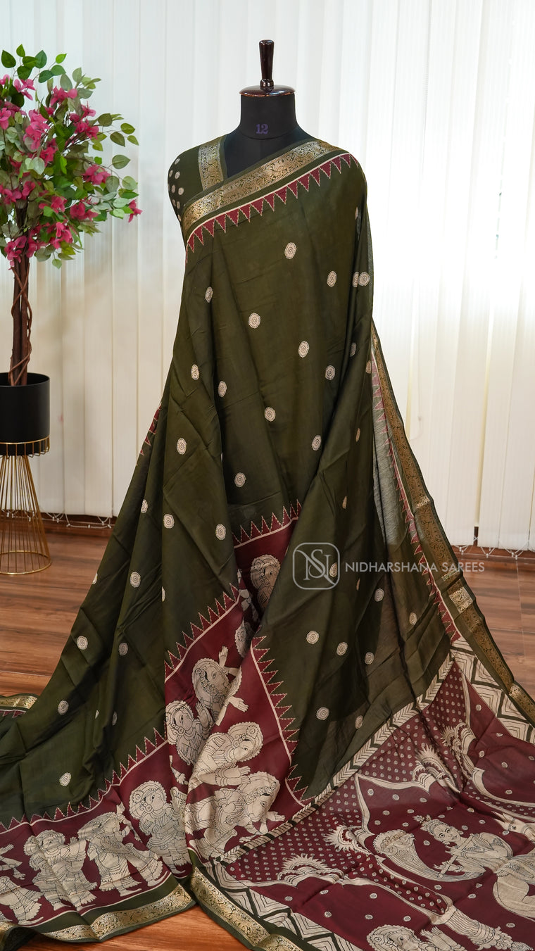 Viscose Cotton With Dancing Concept And Skirting Border