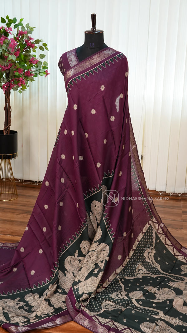 Viscose Cotton With Dancing Concept And Skirting Border