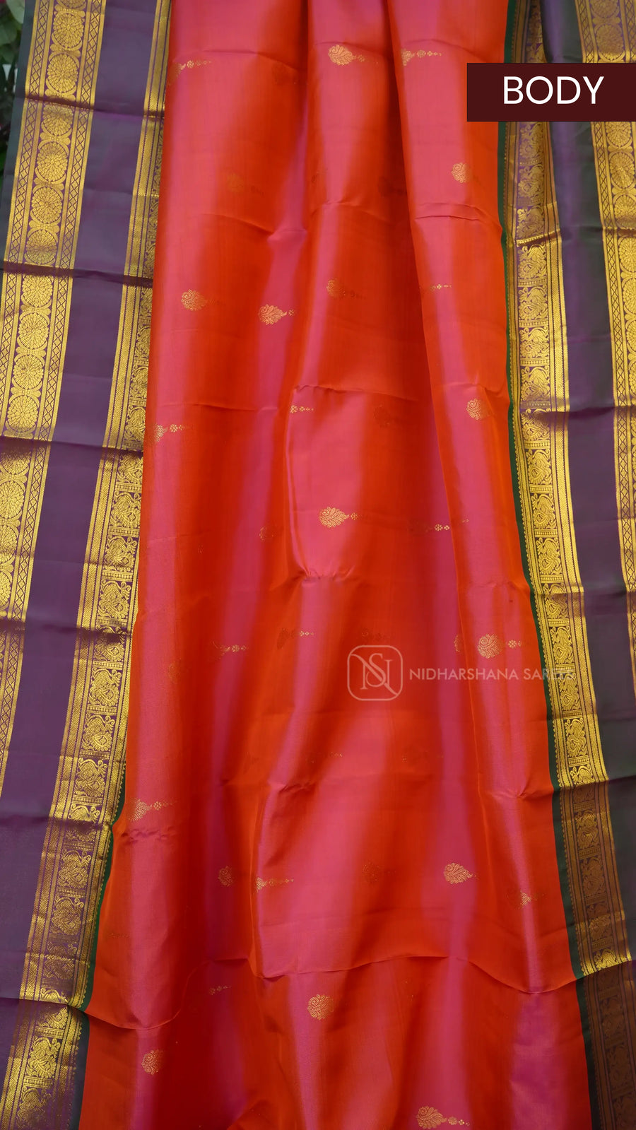 Pure Kanchipuram Silk With Floral Zari Butta And Peacock Weaving  Gap Style Zari Border