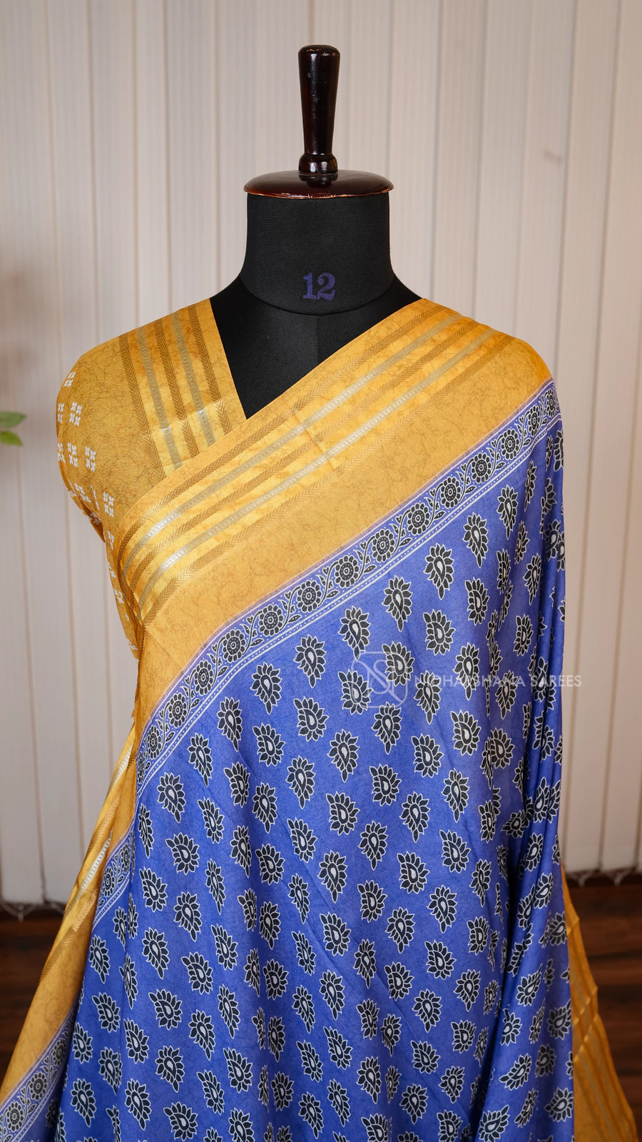 Semi Georgette With Digital Print And Zari Lines Border Concept