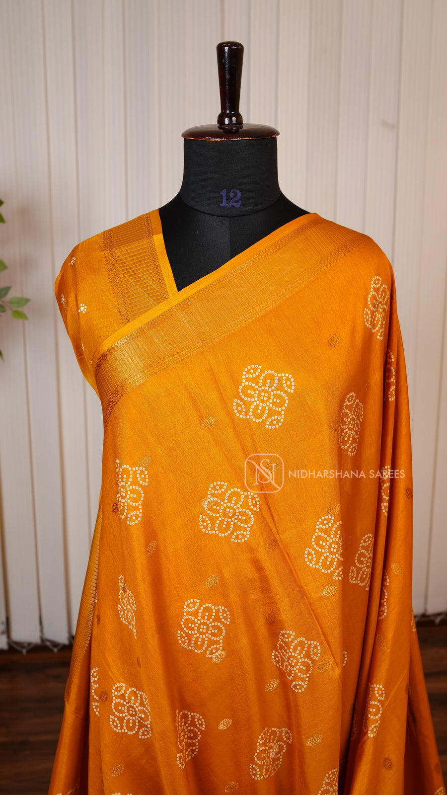Semi Dola With Zari Butta And Digital Print