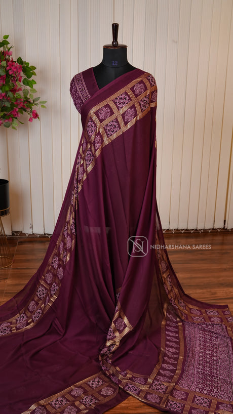 Semi Georgette With Foil Print Concept