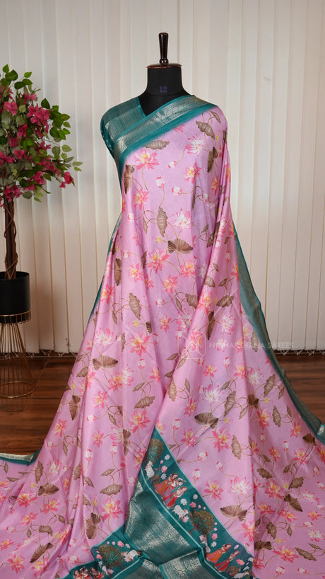 Semi Georgette With Pichwai Print Concept