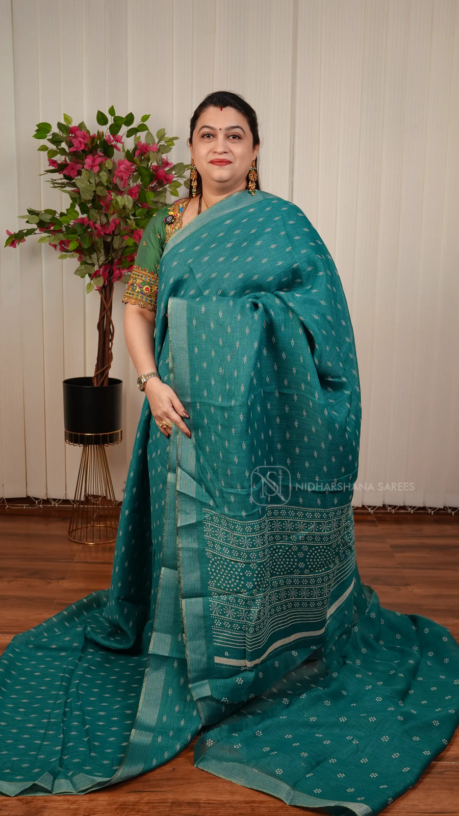 Kota Cotton With Digital Print Butta And Zari Border
