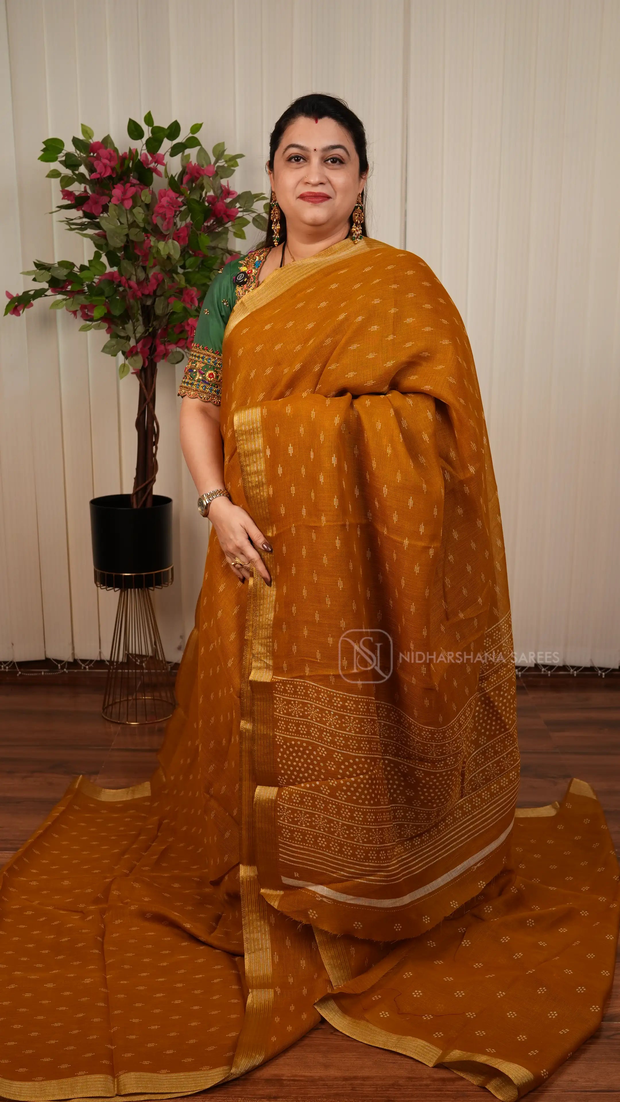 Kota Cotton With Digital Print Butta And Zari Border
