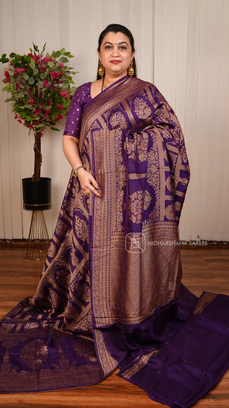 Tussar Georgette Saree With Matte And Antic Zari Concept