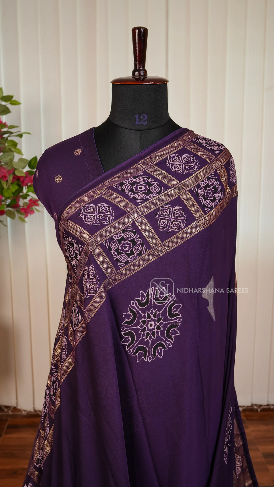 Semi Georgette With Digital Print And Foil Print Border