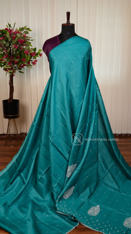 Semi Raw Silk With Embroidery Concept