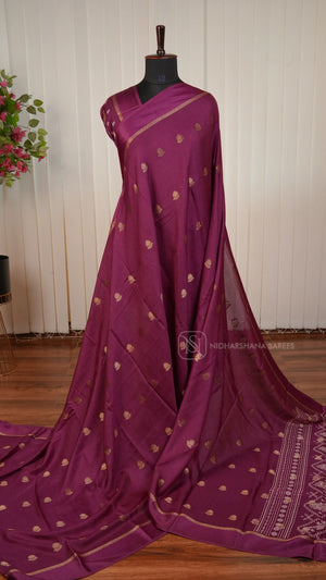 Neelambari Silk Saree With Zari Butta And Printed Pallu