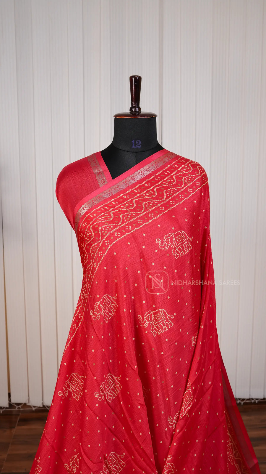 Semi Crepe Silk With Elephant Digital Print