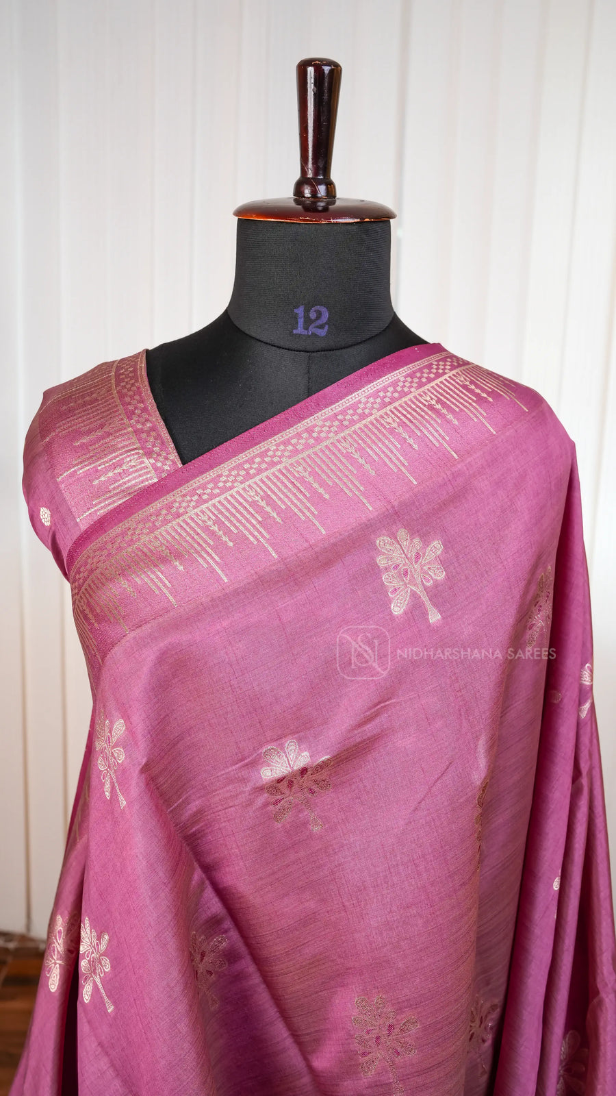 Semi Tussar Dupion Saree With Meena Butta