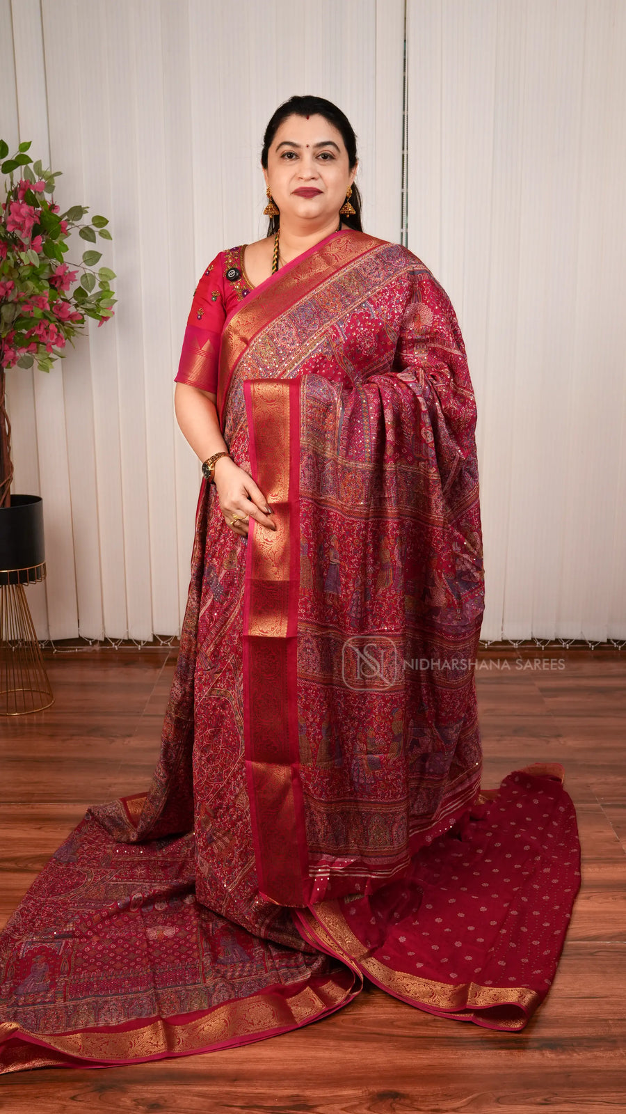 Georgette Saree With Sequence And Emboss Concept
