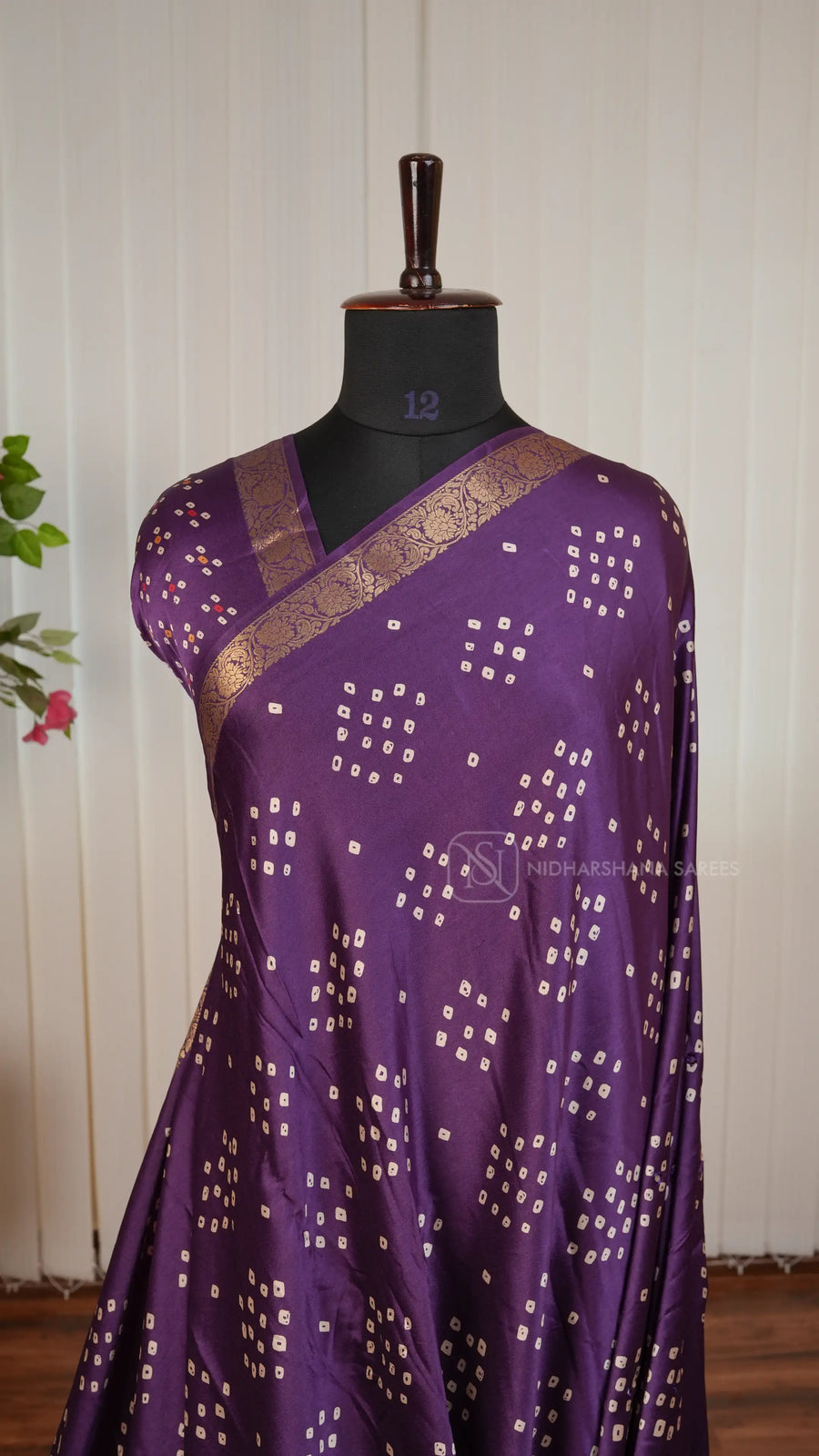Semi Satin Silk Saree With Bandhini Print And Foil Mirror Work Concept