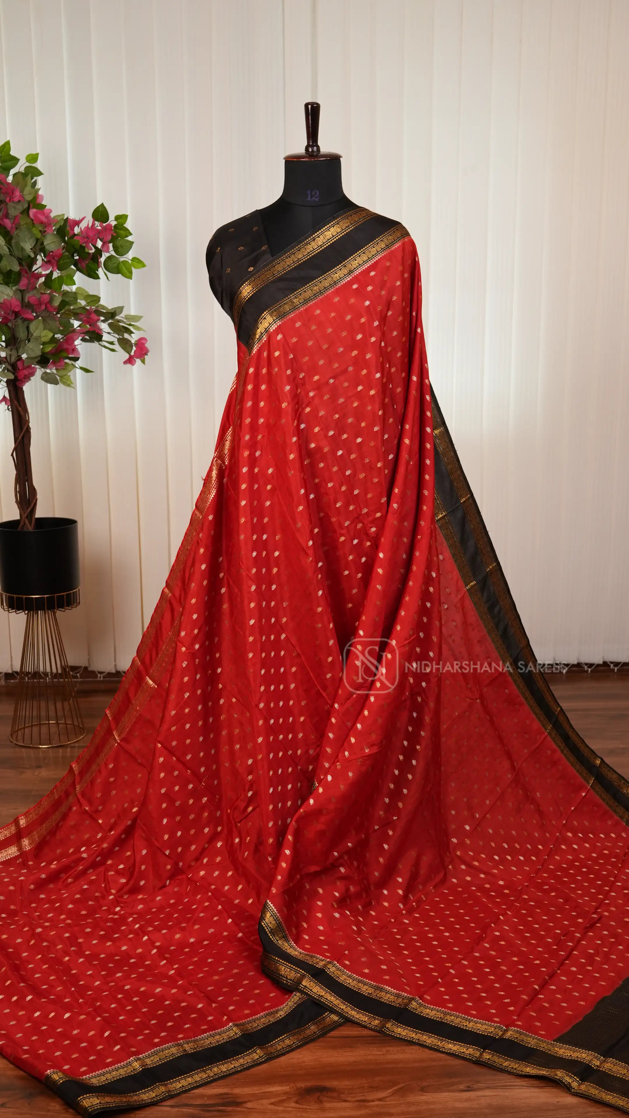 Tussar By Raw Silk With Siver And Gold Zari Butta And Gap Style Border
