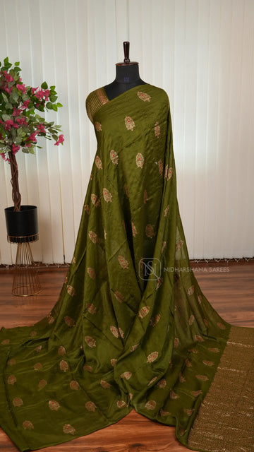 Tussar By Viscose Saree With Meena Woven Butta Concept