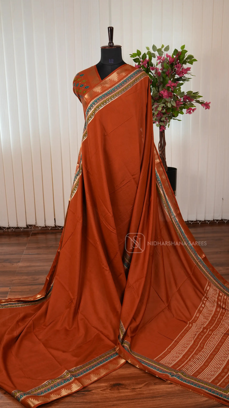 Premium Viscose Saree With Temple Tower Woven Zari Border