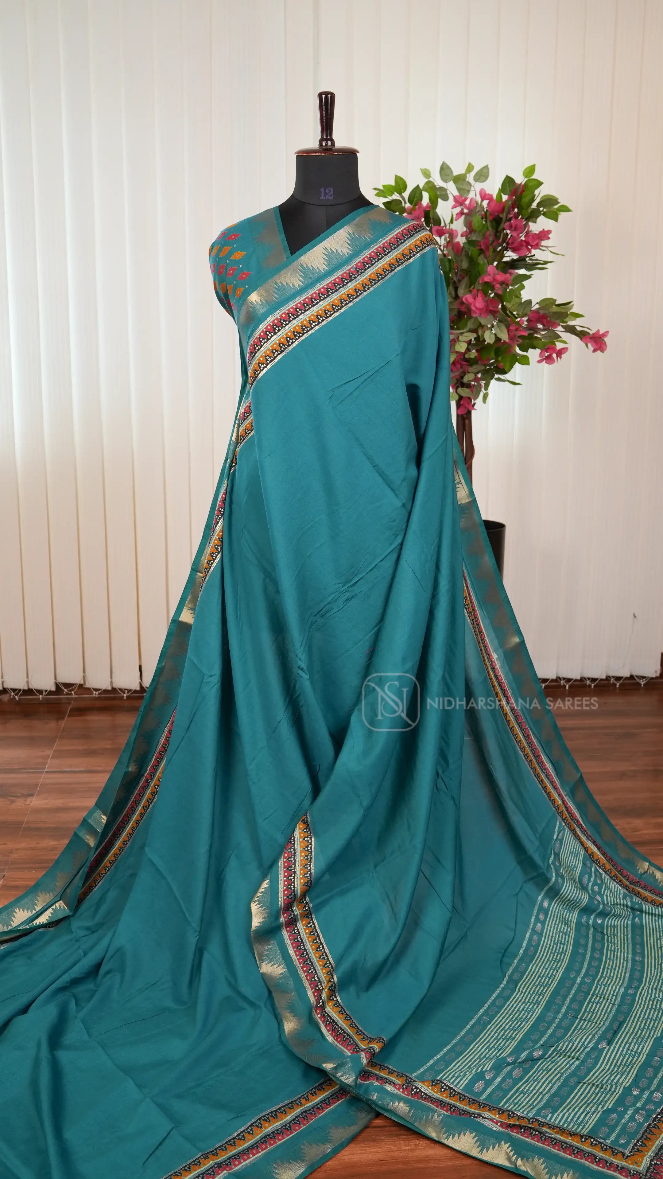 Premium Viscose Saree With Temple Tower Woven Zari Border