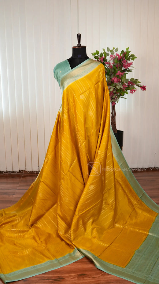 Premium Viscose Silk Saree With Matte Zari Weaving Concept And Contrast Border