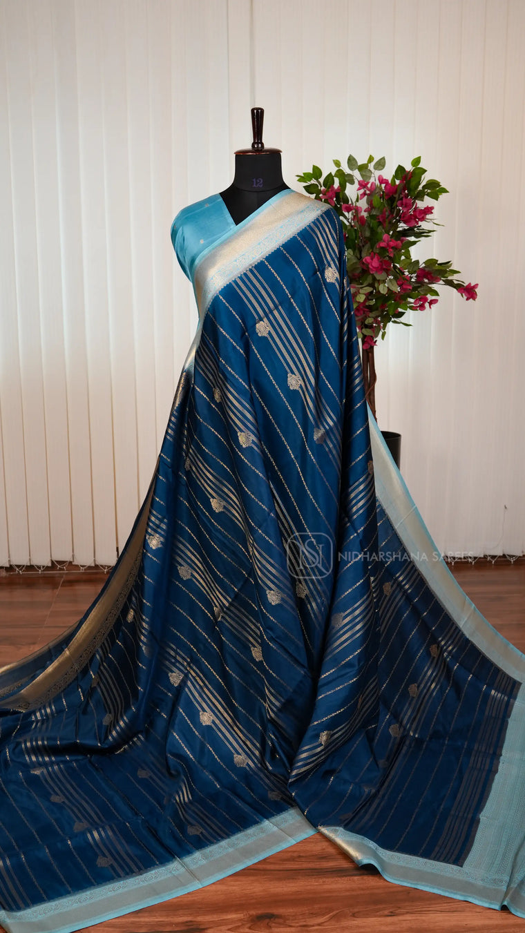 Premium Viscose Silk Saree With Matte Zari Weaving Concept And Contrast Border