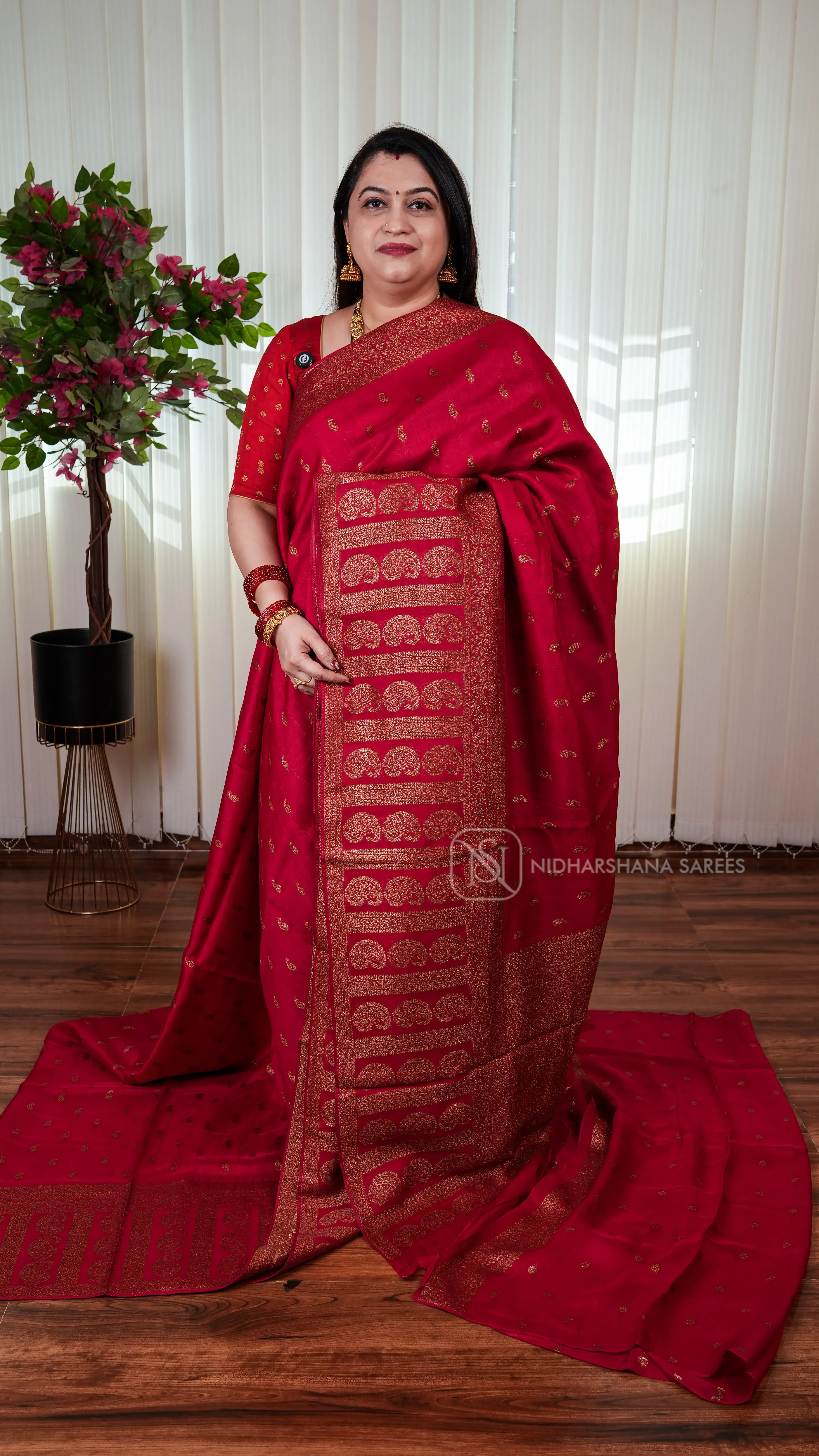 Tussar By Viscose With Antic Zari Mango Butta And Zari Weaving Border