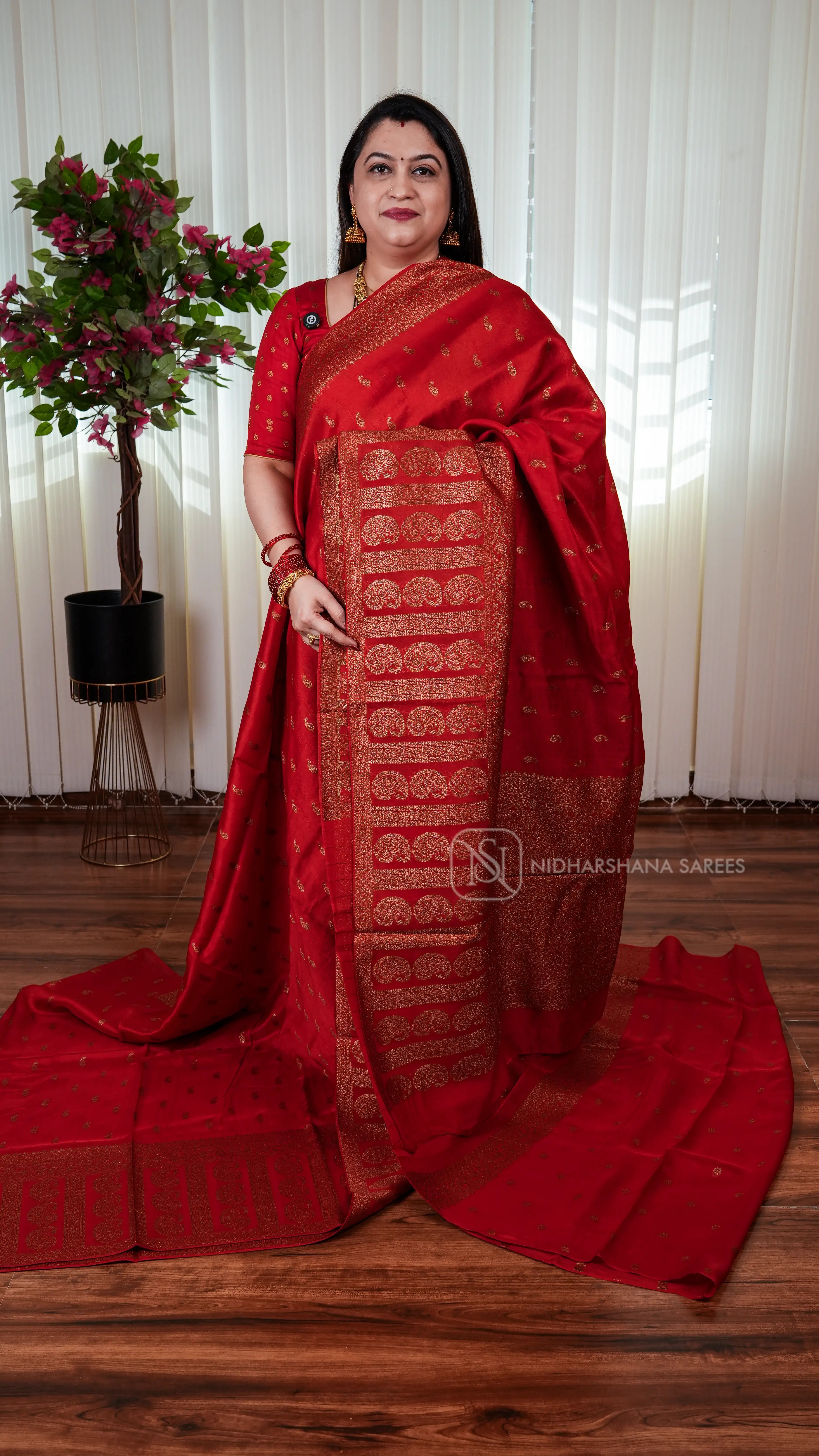 Tussar By Viscose With Antic Zari Mango Butta And Zari Weaving Border