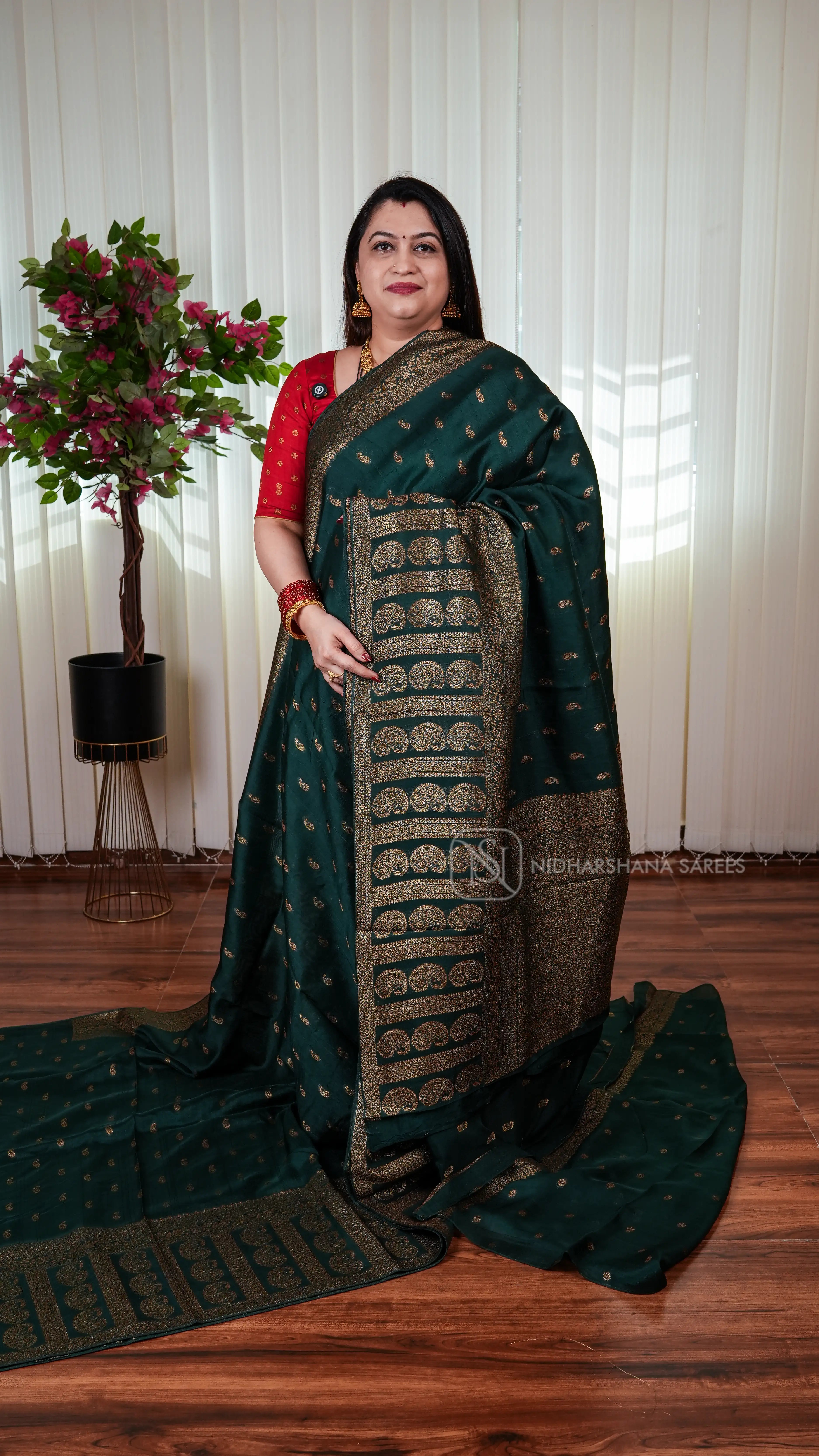 Tussar By Viscose With Antic Zari Mango Butta And Zari Weaving Border