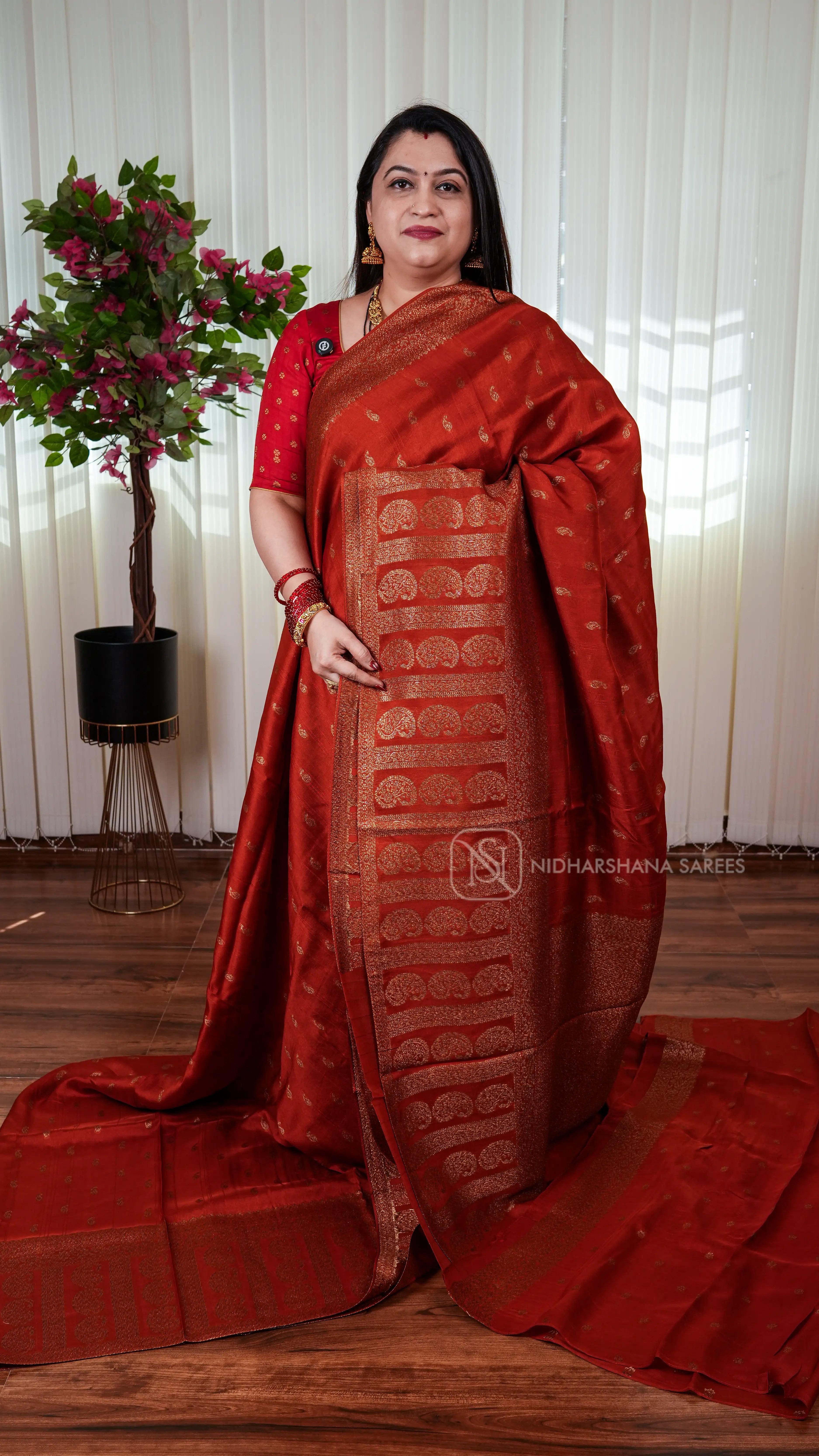Tussar By Viscose With Antic Zari Mango Butta And Zari Weaving Border