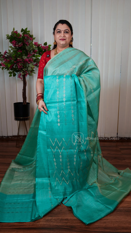 Pure Kanchipuram Silk Saree With Tissue Concept