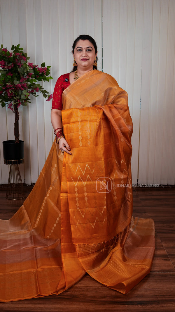 Pure Kanchipuram Silk Saree With Tissue Concept