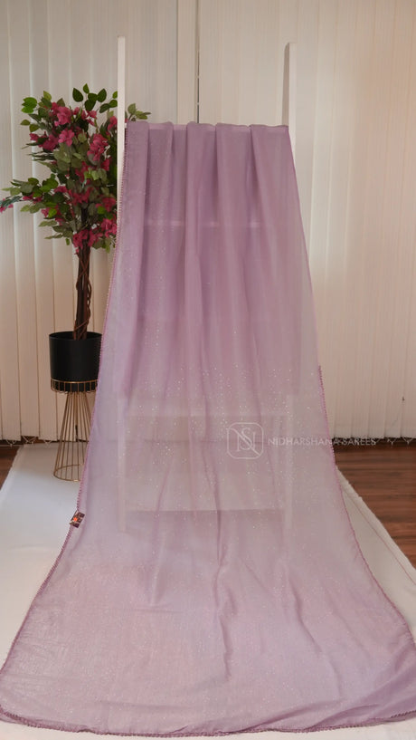 Crush Chiffon Saree With Swaroski Stone Concept And Embroidery Blouse