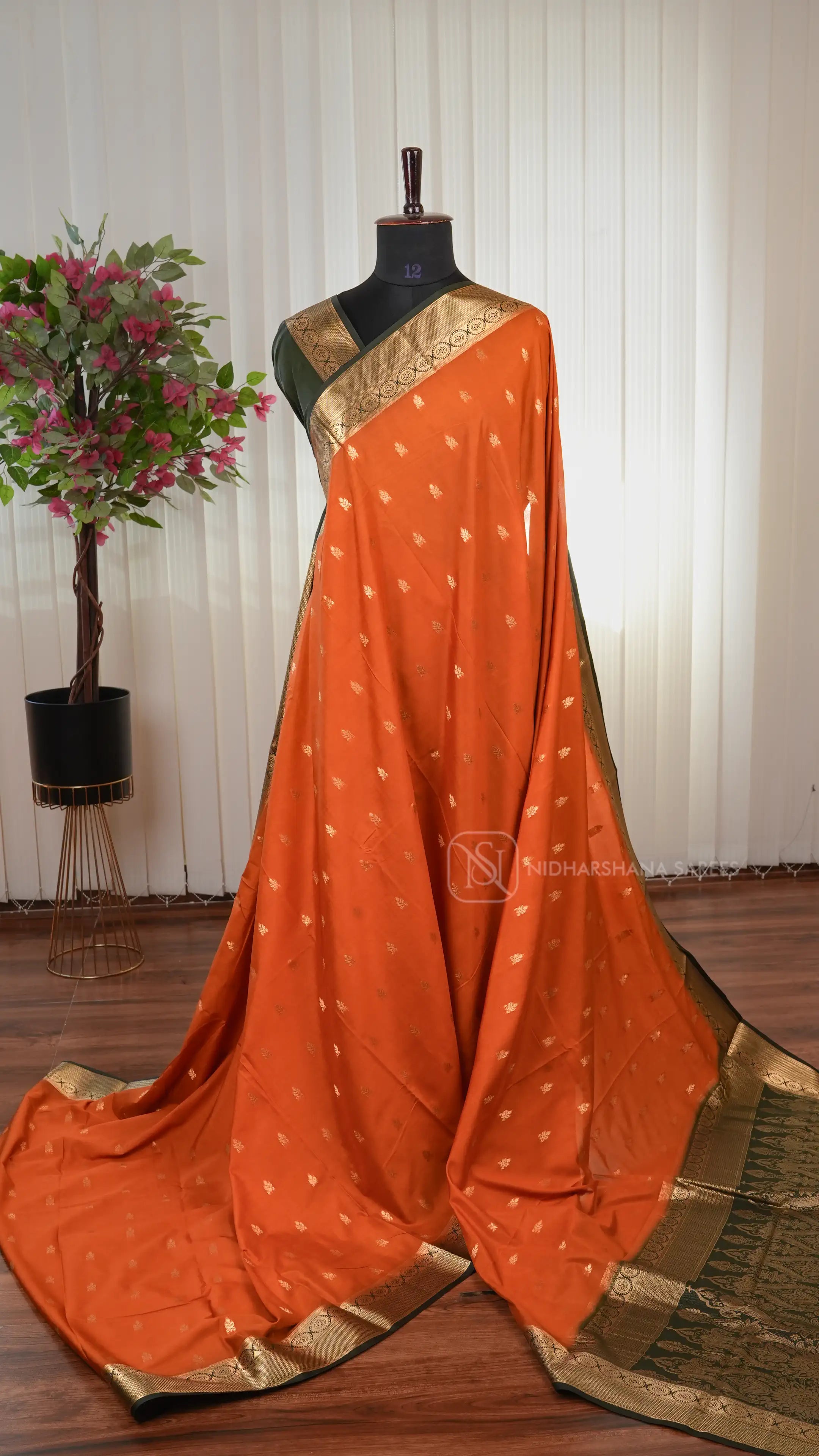 Semi Mysore Crepe Silk Saree With Rich Pallu Concept