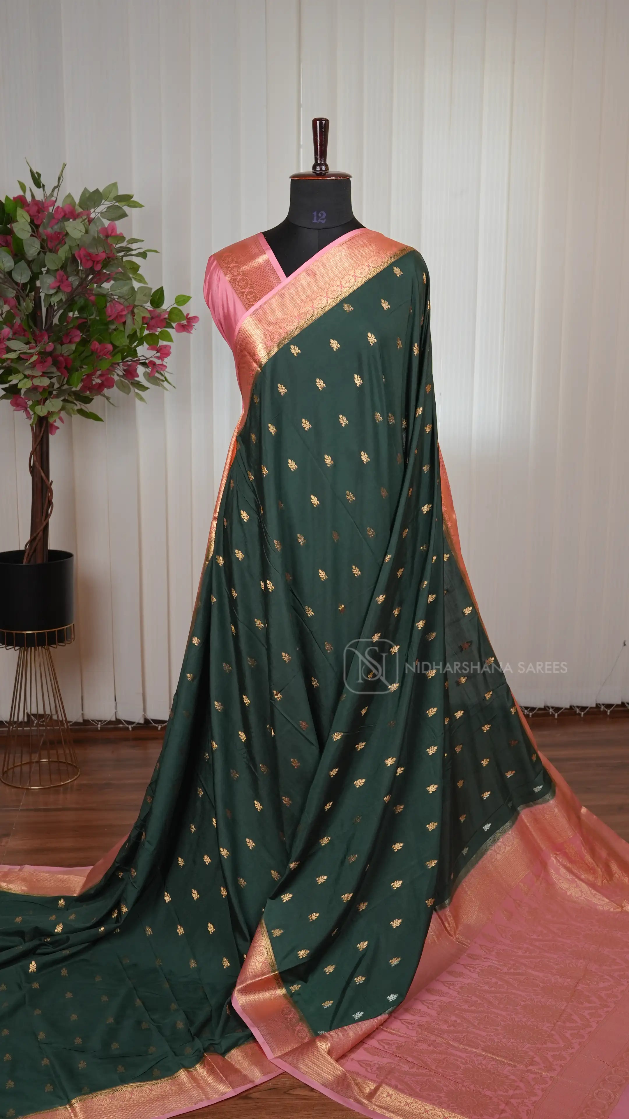 Semi Mysore Crepe Silk Saree With Rich Pallu Concept