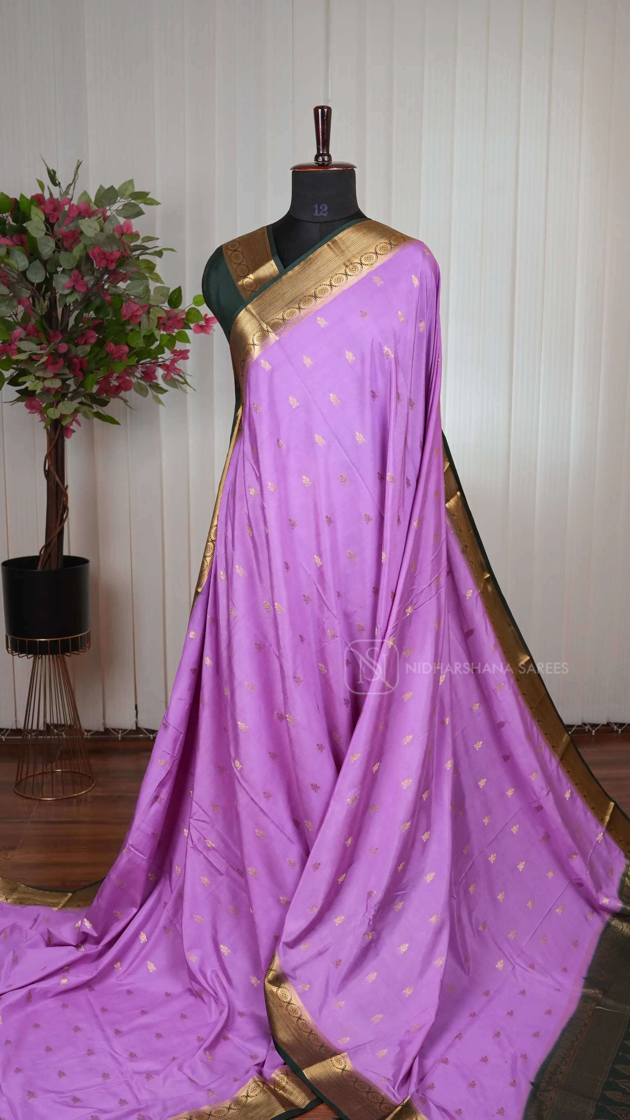 Semi Mysore Crepe Silk Saree With Rich Pallu Concept