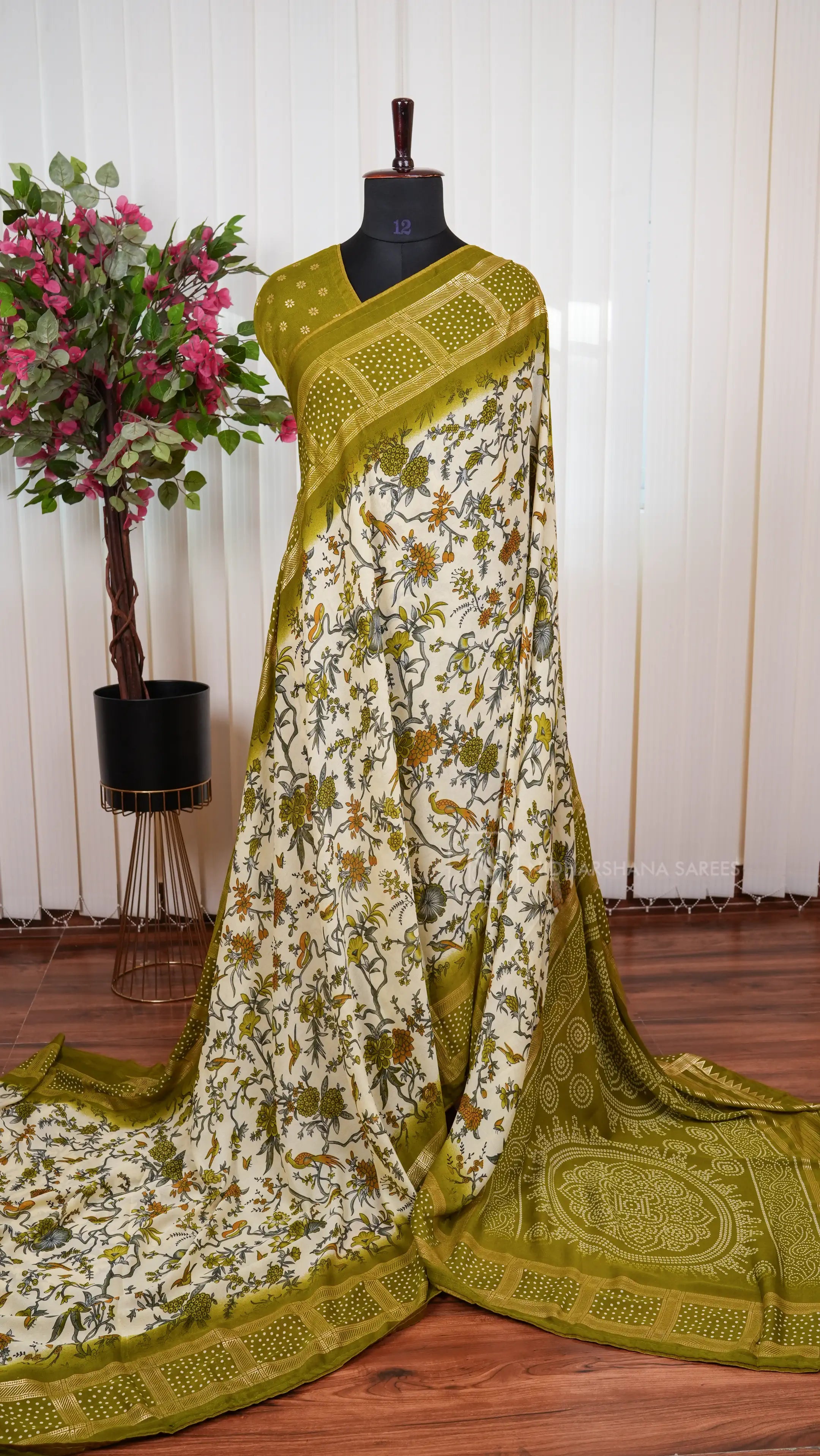 Semi Georgette Saree With Elegant Floral Print Design And Graceful Designer Look