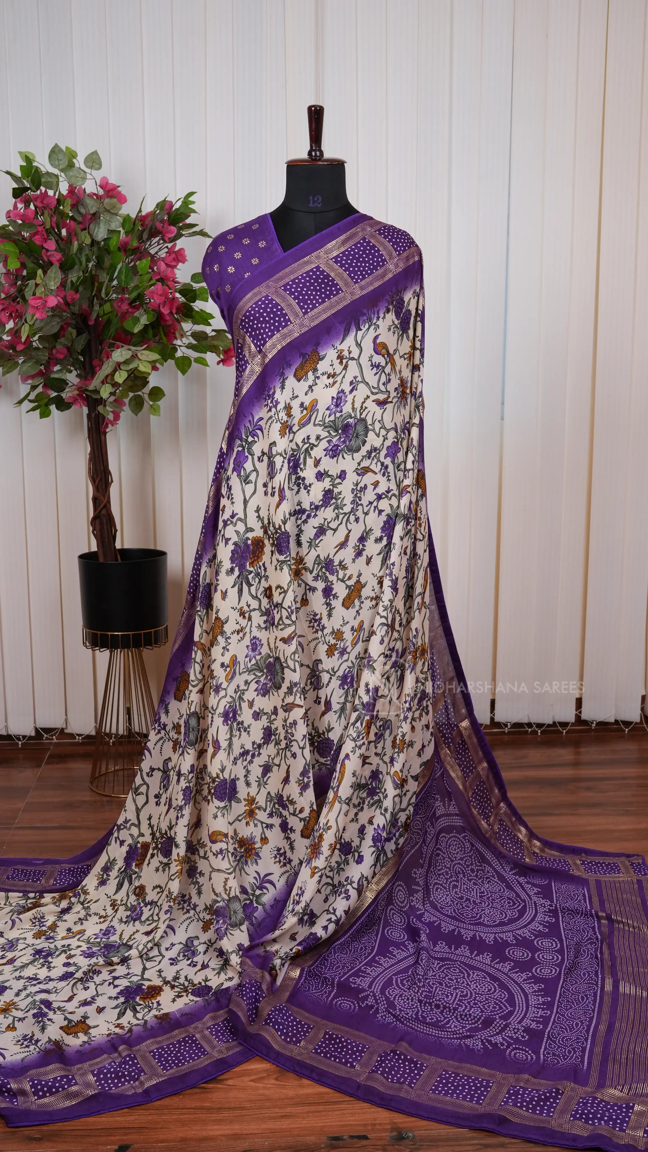 Semi Georgette Saree With Elegant Floral Print Design And Graceful Designer Look