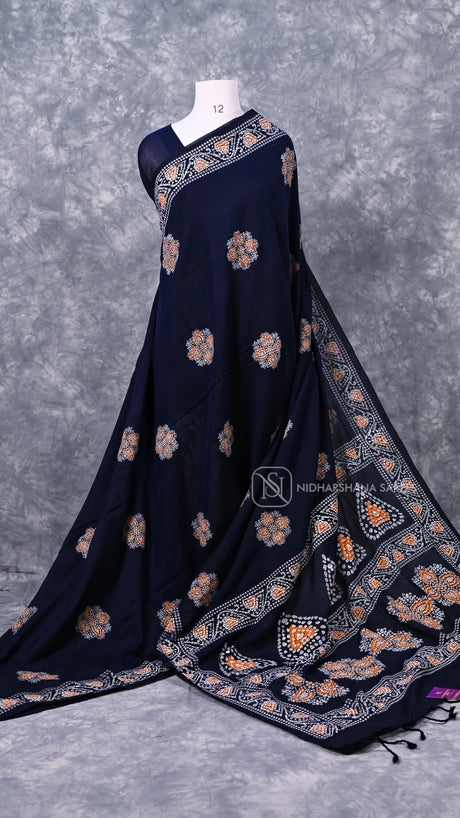 Bengal Cotton Saree With Floral Hand Printed Concept
