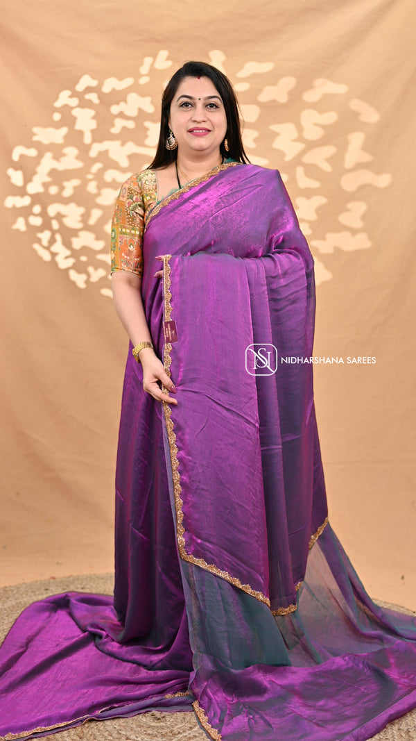 Crush Chiffon With Kaddhana And Motif Work
