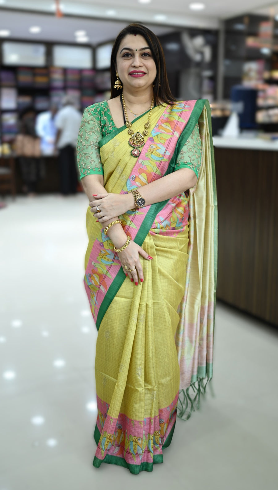 Semi Kosa Silk With Parrot Prints