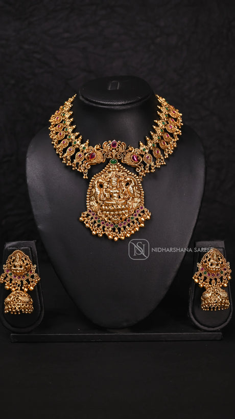 Traditional Lakshmi Temple Jewellery Necklace Set