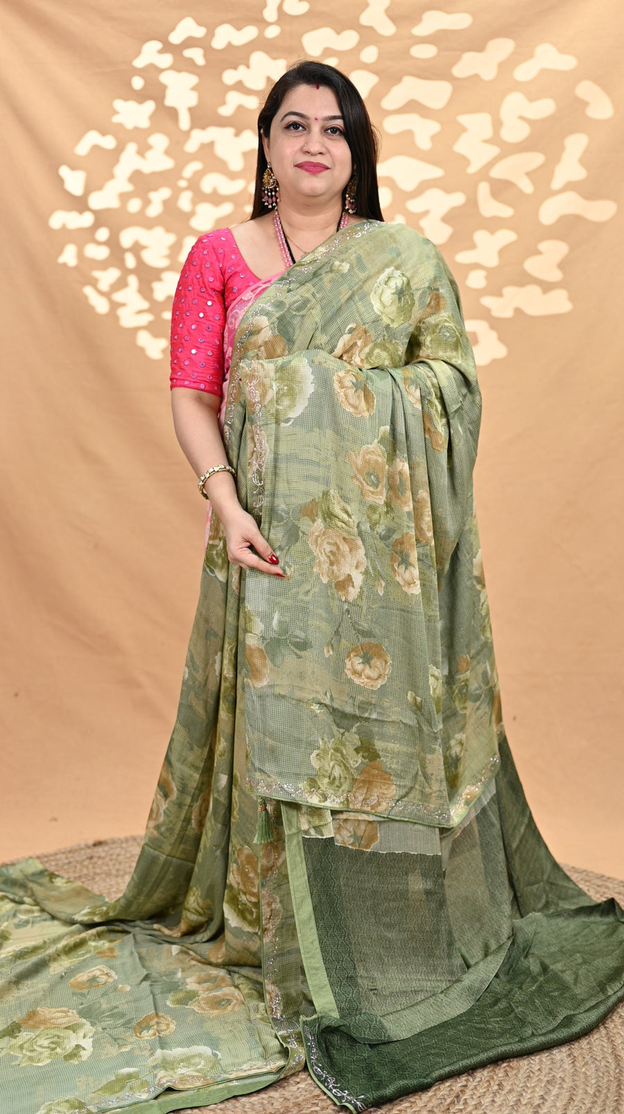 Georgette With Swaroski Stone
