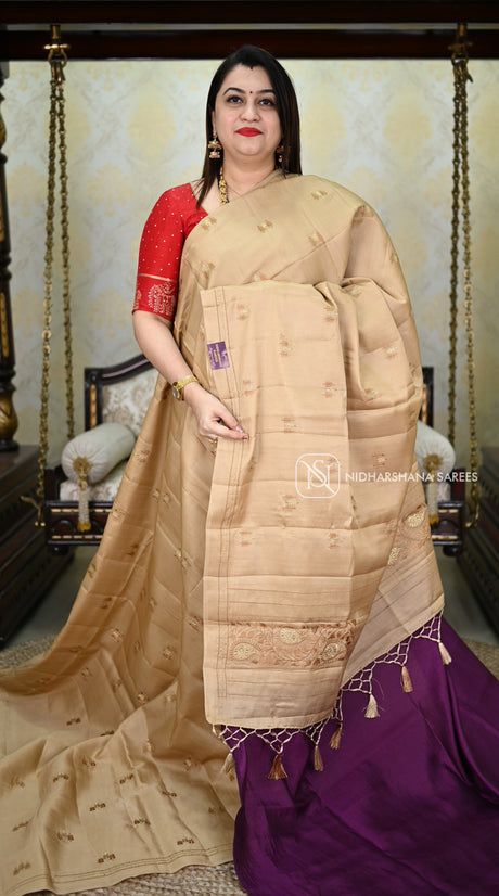 Raw Silk With Embroidery