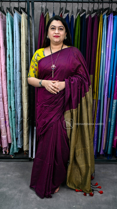 Bengal Cotton With Contrast Pallu