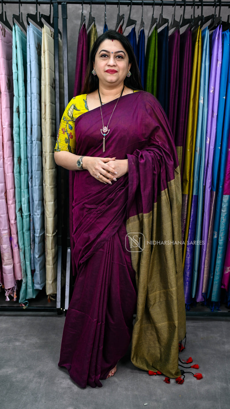 Bengal Cotton With Contrast Pallu