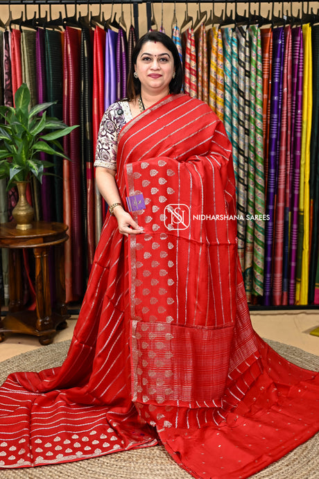 Premium Viscose With Zari Lines And Zari Butta Concept