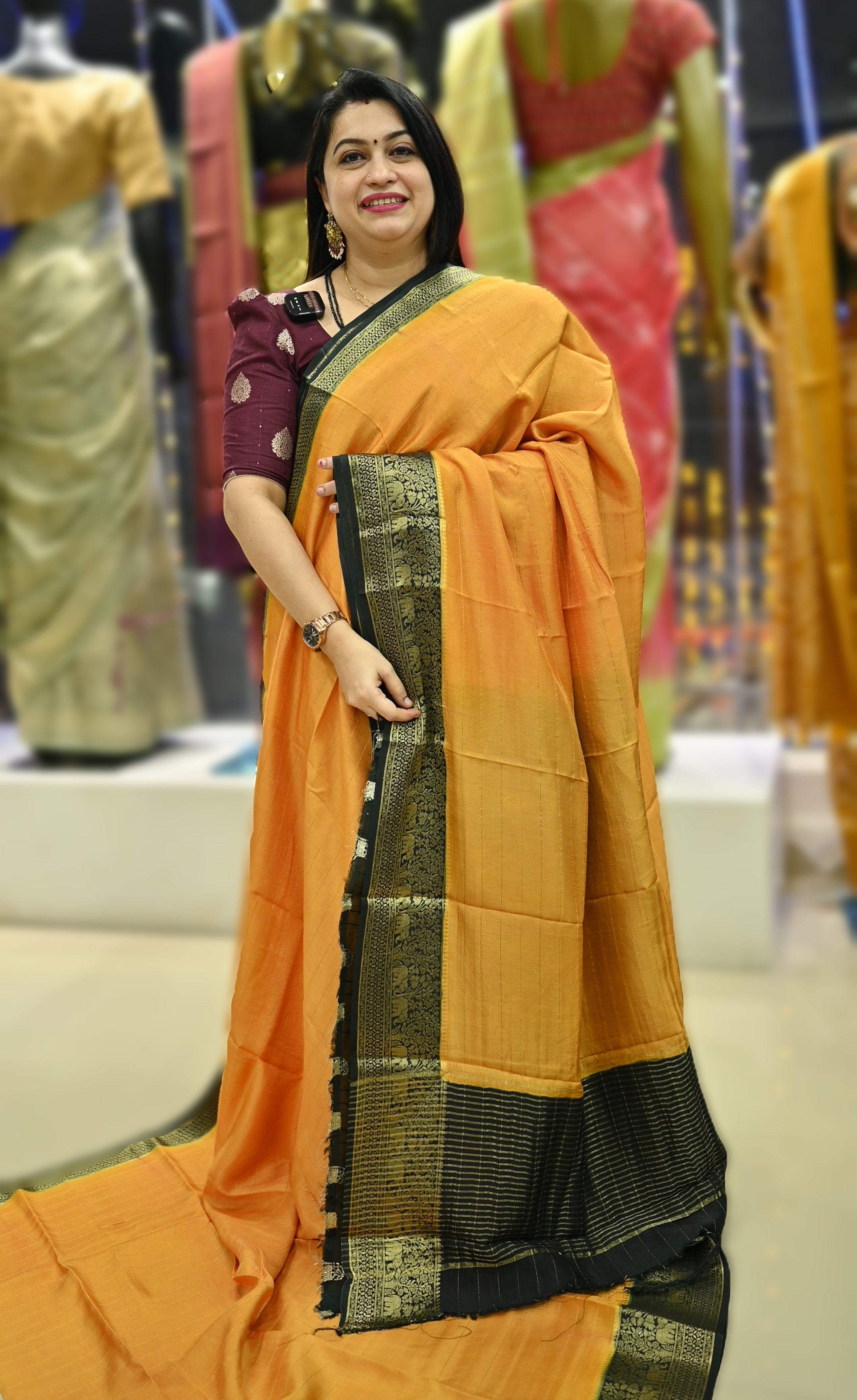 Yellow Blouse Pink Saree – RawaazFashion