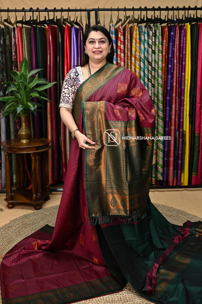 Semi Kanchipuram Soft Silk Design-5