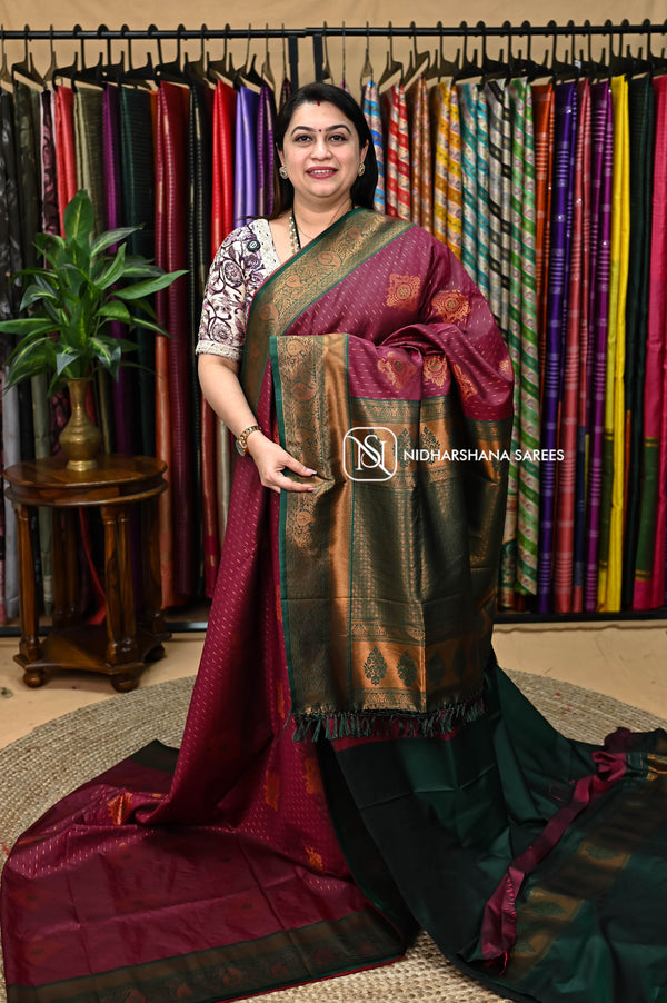 Semi Kanchipuram Soft Silk Design-5