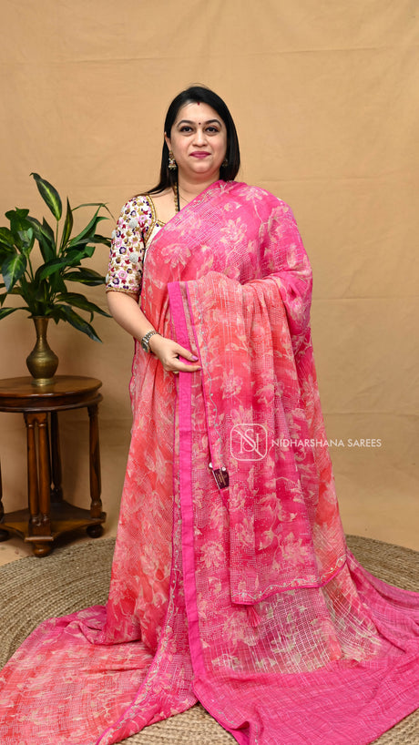 Semi Georgette With Swaroski Stone Work Concept