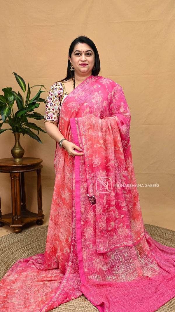 Semi Georgette With Swaroski Stone Work Concept