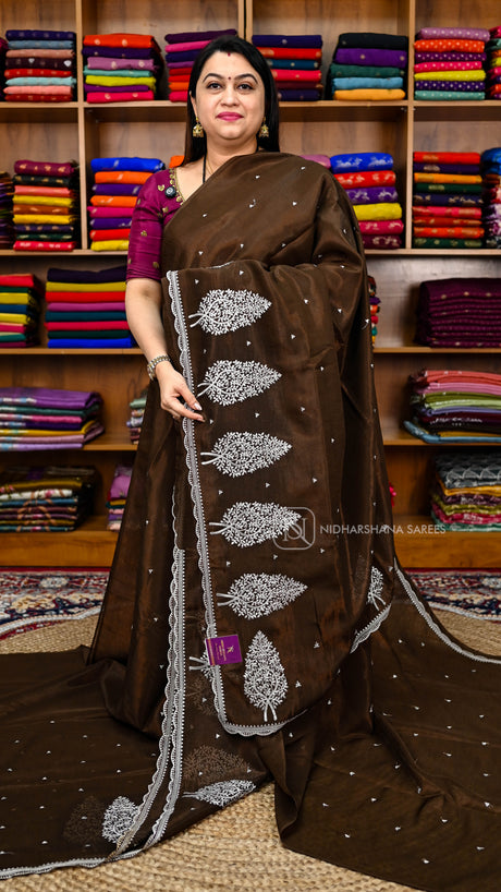 Tussar with Organza